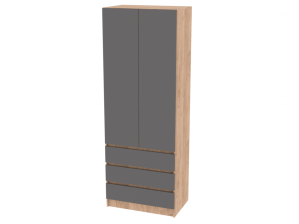 Шкаф АКАЦИЯ 2200/800/520/ Графит/ Дуб Крафт Золотой